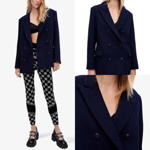 MAJE Galariti Double-Breasted Wool-Blend Coat Size 38